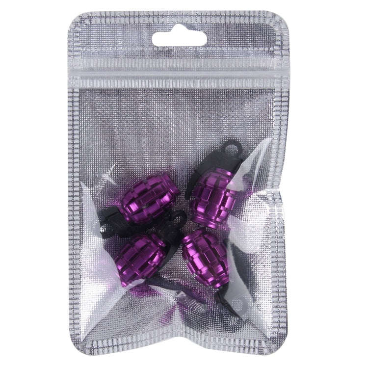 4 PCS Universal Car Tire Valve Caps(Purple)