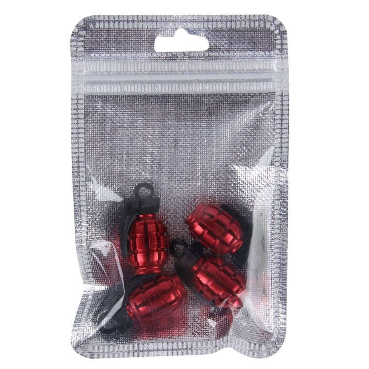 4 PCS Universal Car Tire Valve Caps(Red)