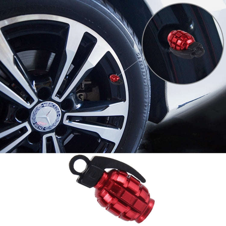 4 PCS Universal Car Tire Valve Caps(Red)