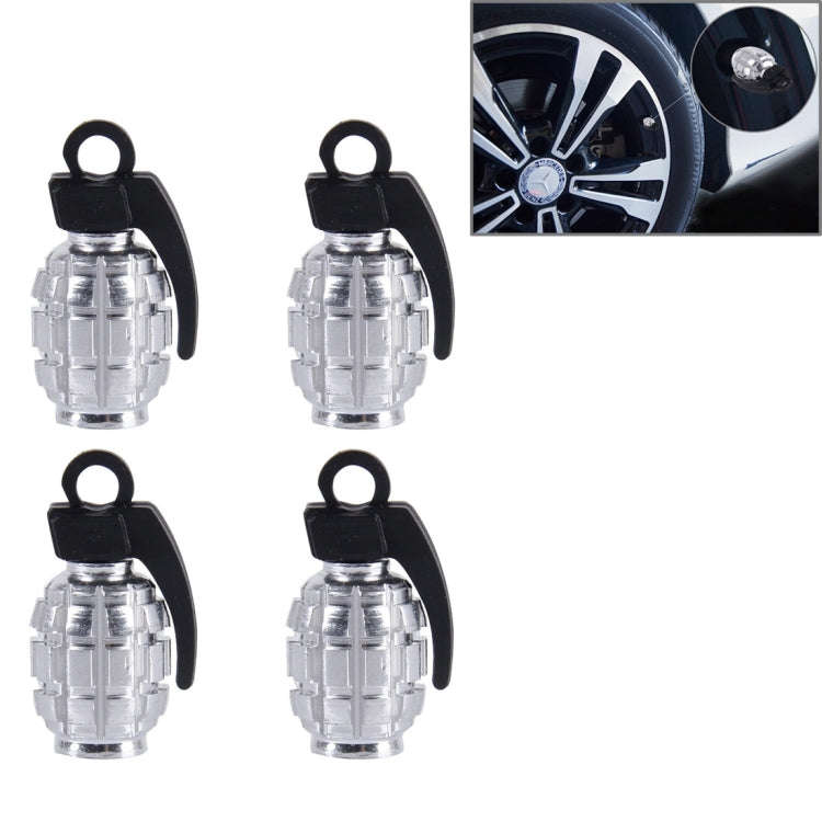 4 PCS Universal Car Tire Valve Caps(Silver)