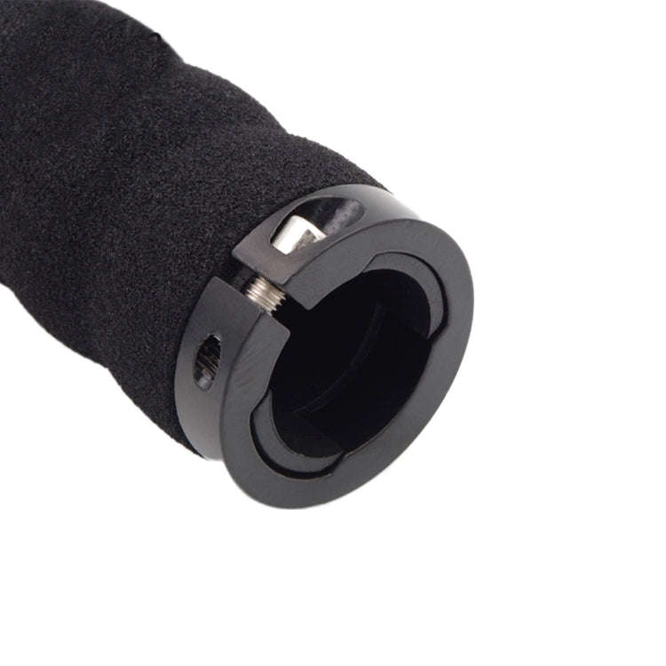2 PCS AG30 Bicycle MTB Bike Lock-on Comfort Sponge Handlebar Hand-Stitched Grips(Black)
