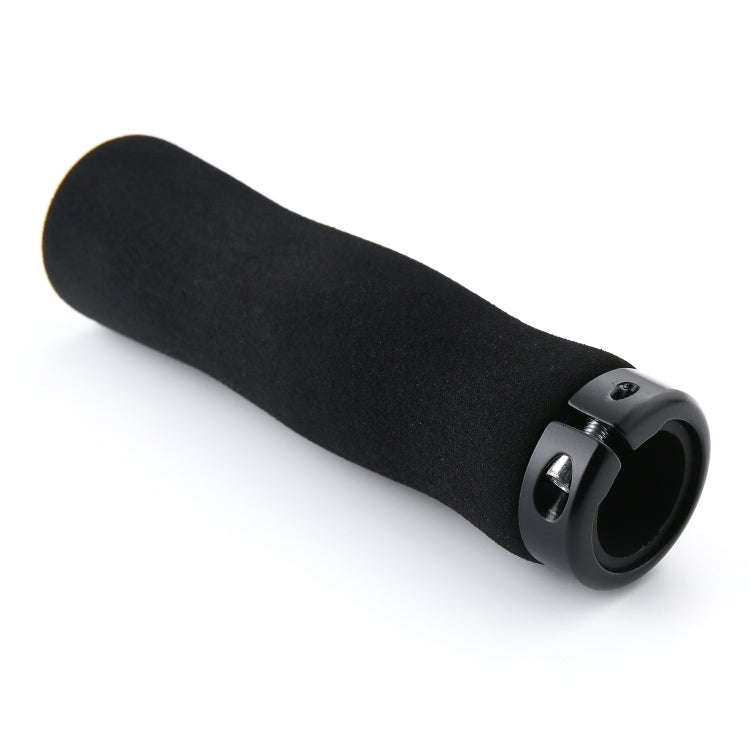 1 Pair AG28 Alloy Lock-Rings + Sponge Bicycle Handlebar Grip (Black)