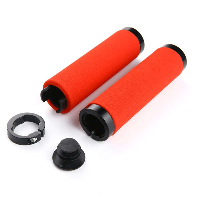 1 Pair AG36 Alloy Lock-Rings + Sponge Bicycle Handlebar Grip (Black)
