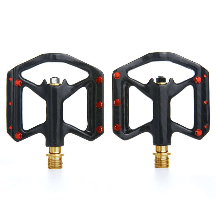 1 Pair B251C Road Bike Carbon Fiber + Titanium Axle Pedals (Black)
