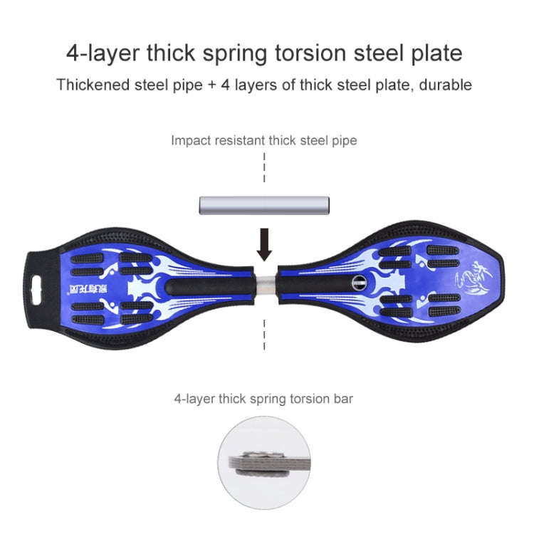 Fashion Vulcan Pattern Two-wheeled Skateboard Luminous Flash Wheel Vitality Board(Blue)