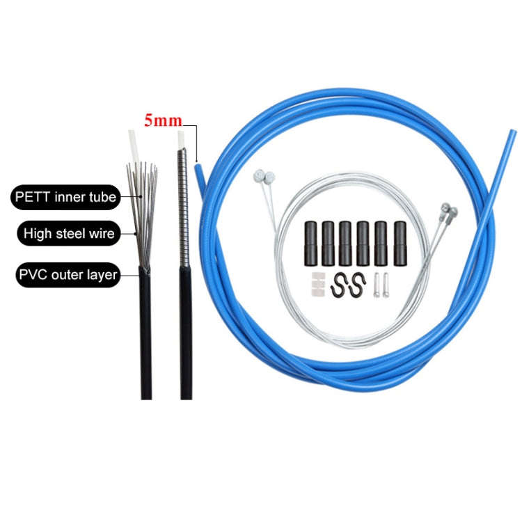 Universal Bicycle Brake Cable Tube Set(Blue)