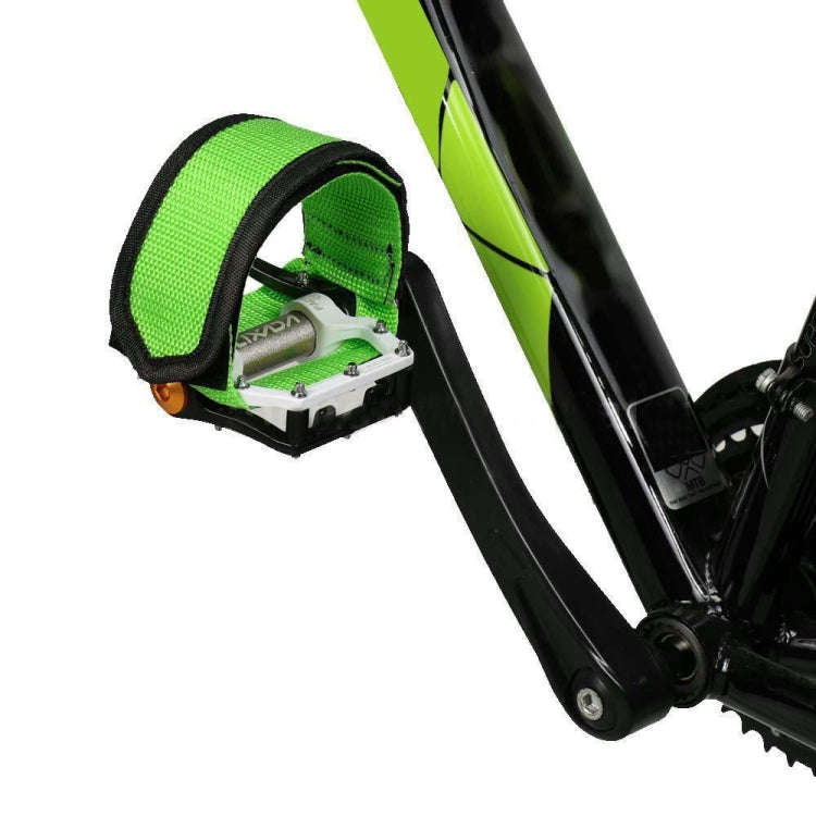 2 PCS Bicycle Pedals Bands Feet Set With Anti-slip Straps Beam Foot(Green)