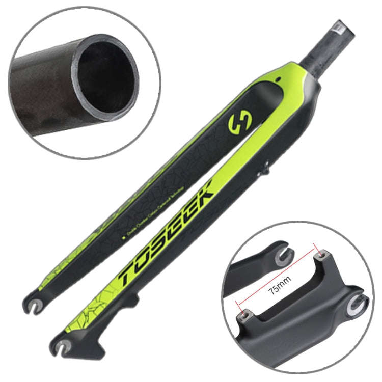 TOSEEK Ultra Light 26 Inch 385mm Mountain Bike Full Carbon Front Fork Straight Tube Disc Brake(Gr...