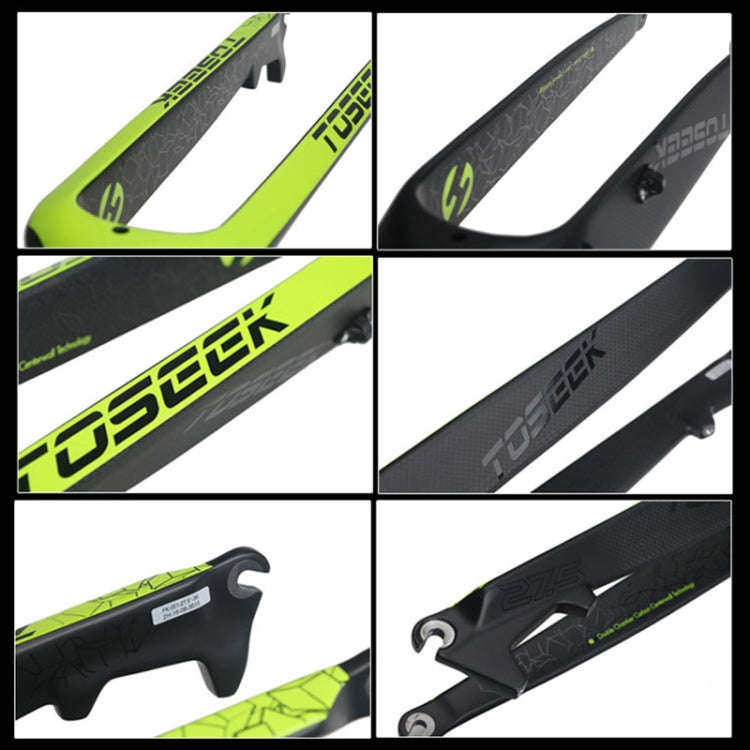 TOSEEK Ultra Light 26 Inch 385mm Mountain Bike Full Carbon Front Fork Straight Tube Disc Brake(Gr...