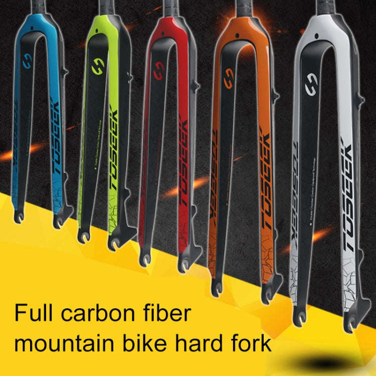 TOSEEK Ultra Light 26 Inch 385mm Mountain Bike Full Carbon Front Fork Straight Tube Disc Brake(Blue)