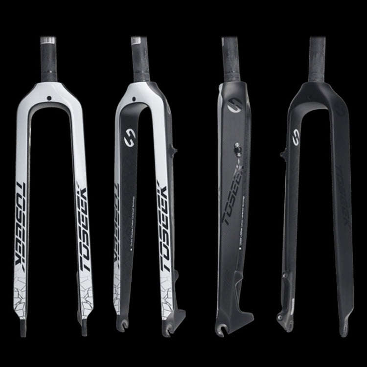 TOSEEK Ultra Light 26 Inch 385mm Mountain Bike Full Carbon Front Fork Straight Tube Disc Brake(Wh...
