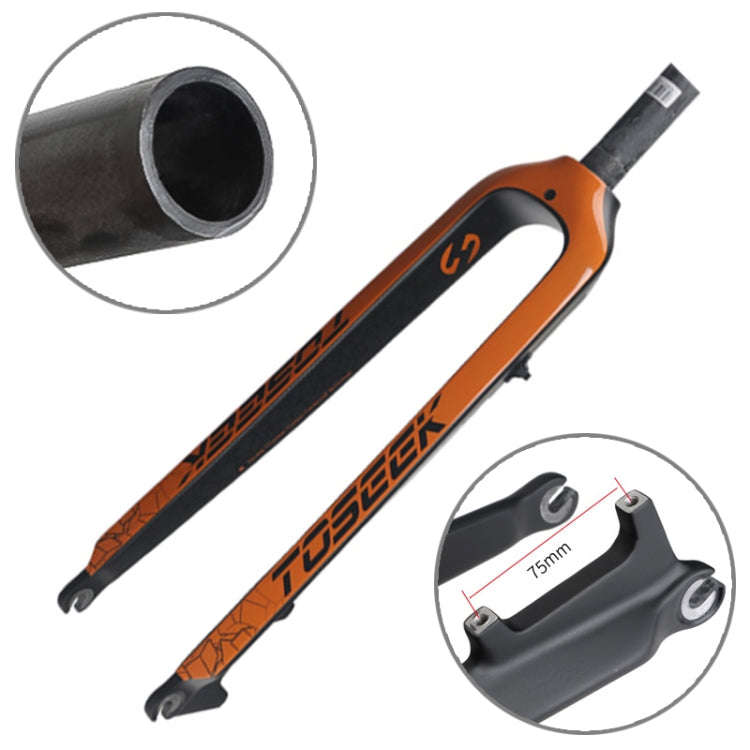TOSEEK Ultra Light 27.5 Inch 405mm Mountain Bike Full Carbon Front Fork Straight Head Tube Disc B...