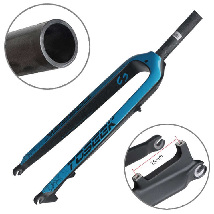 TOSEEK Ultra Light 27.5 Inch 405mm Mountain Bike Full Carbon Front Fork Straight Head Tube Disc B...