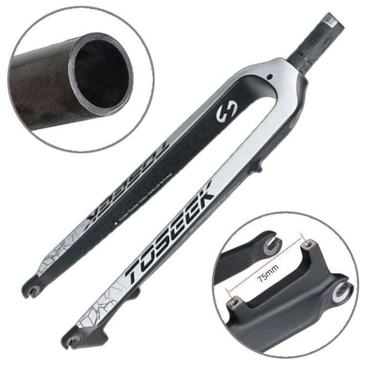 TOSEEK Ultra Light 29 Inch 435mm Mountain Bike Full Carbon Front Fork Straight Head Tube Disc Bra...