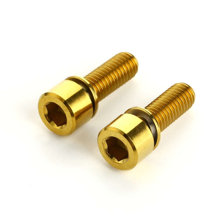 2 PCS Bicycle Accessories Titanium Bottle Cage Screw M5 15mm(Gold)