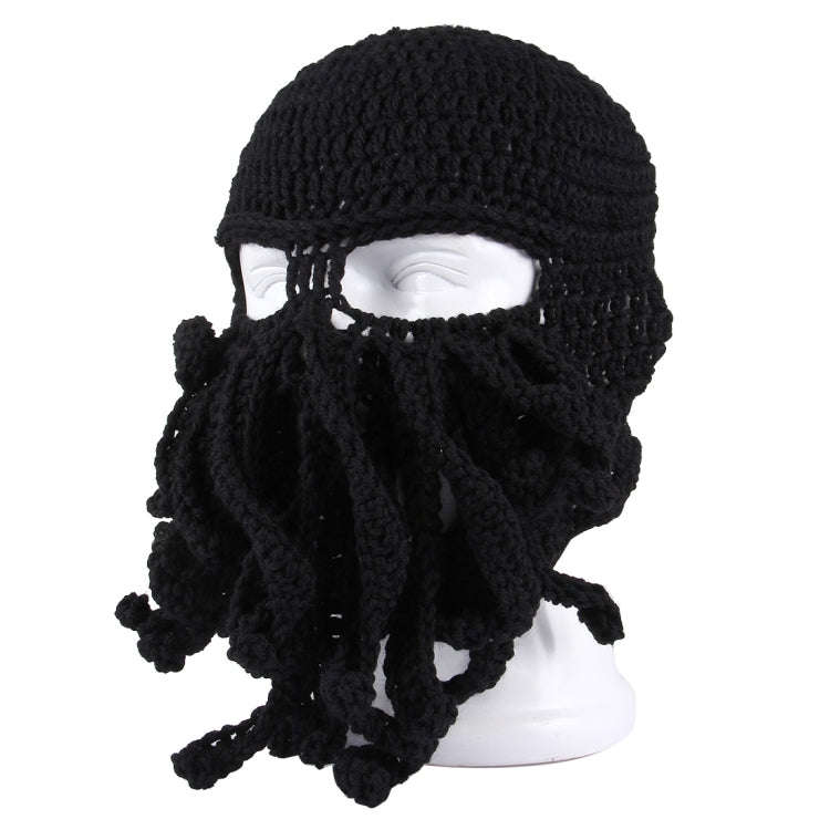Amurleopard Unisex Barbarian Knit Beanie Octopus Tentacle Cap Winter Warm Face Mask Crochet Hat(B...