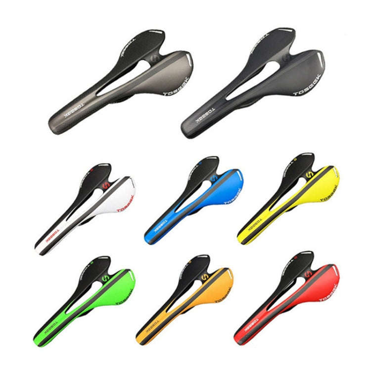 TOSEEK Road Bike Carbon Fiber Seat Bicycle Hollow Seat Saddle, 3K Texture + Extinction(Blue)
