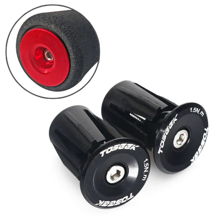 TOSEEK 1 Pair Mountain Bike Handlebar Grips Caps End Plug Aluminum Alloy Bicycle  Bar Ends Plug (...
