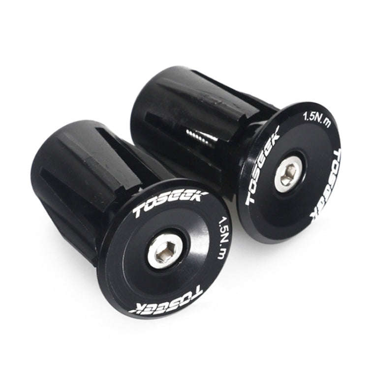 TOSEEK 1 Pair Mountain Bike Handlebar Grips Caps End Plug Aluminum Alloy Bicycle  Bar Ends Plug (...