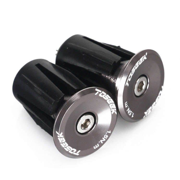 TOSEEK 1 Pair Mountain Bike Handlebar Grips Caps End Plug Aluminum Alloy Bicycle  Bar Ends Plug (...
