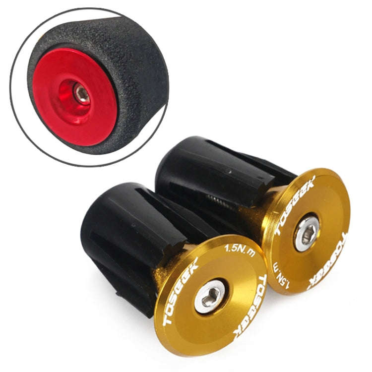 TOSEEK 1 Pair Mountain Bike Handlebar Grips Caps End Plug Aluminum Alloy Bicycle  Bar Ends Plug (...