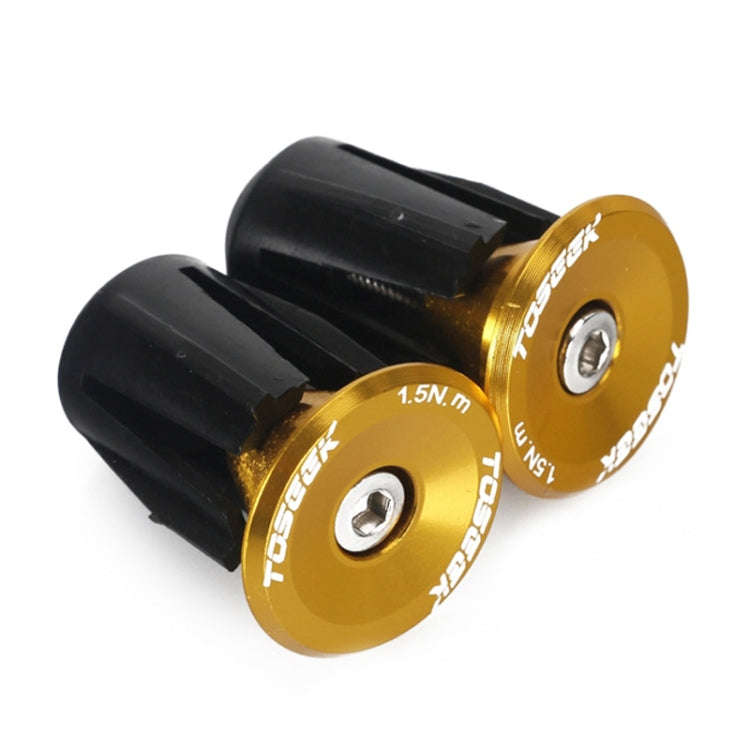 TOSEEK 1 Pair Mountain Bike Handlebar Grips Caps End Plug Aluminum Alloy Bicycle  Bar Ends Plug (...