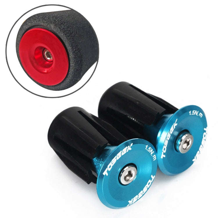 TOSEEK 1 Pair Mountain Bike Handlebar Grips Caps End Plug Aluminum Alloy Bicycle  Bar Ends Plug (...