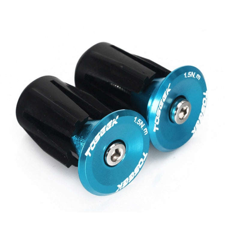 TOSEEK 1 Pair Mountain Bike Handlebar Grips Caps End Plug Aluminum Alloy Bicycle  Bar Ends Plug (...