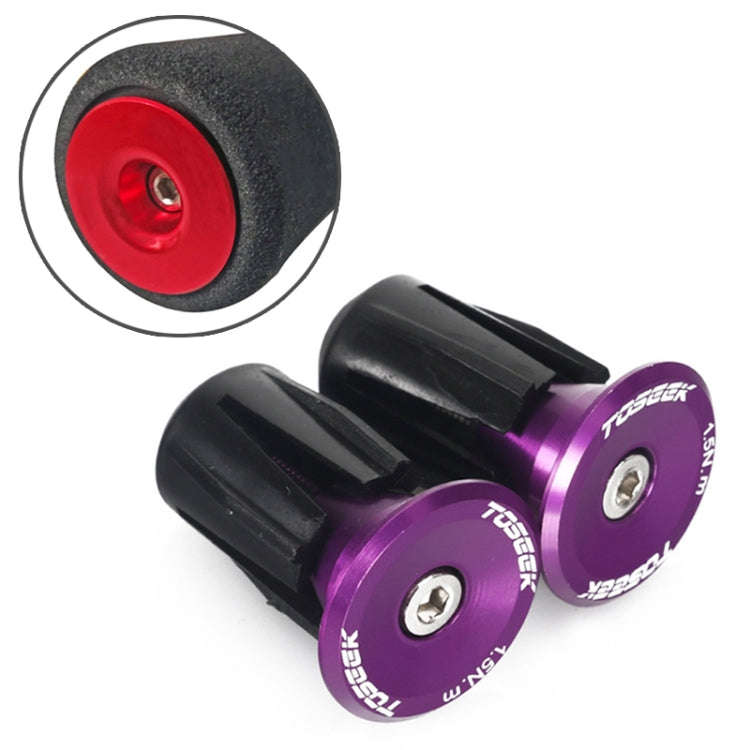 TOSEEK 1 Pair Mountain Bike Handlebar Grips Caps End Plug Aluminum Alloy Bicycle  Bar Ends Plug (...