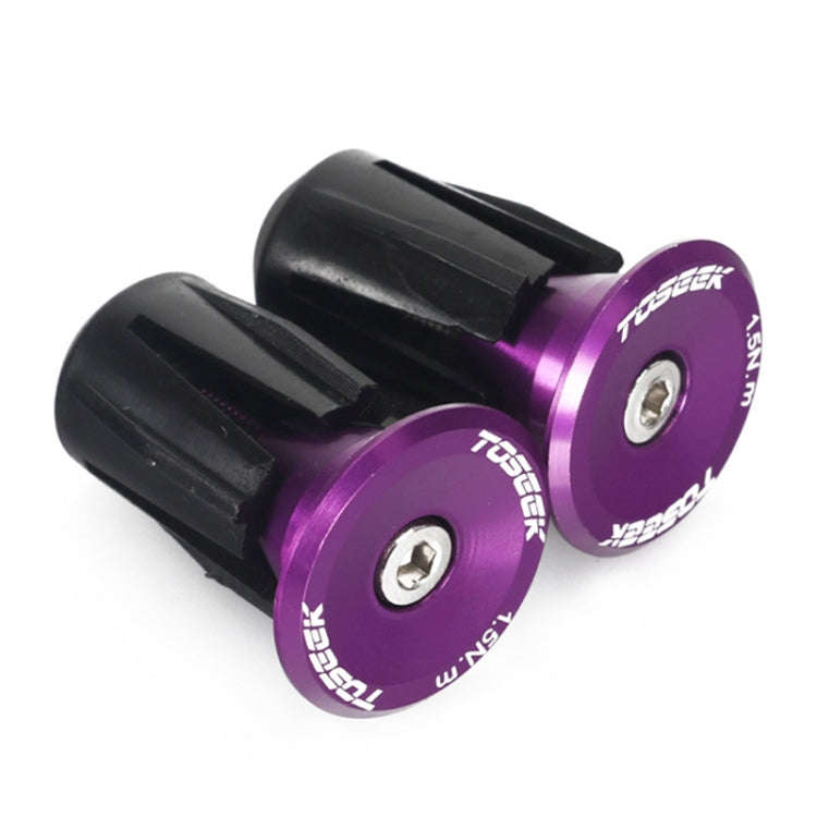 TOSEEK 1 Pair Mountain Bike Handlebar Grips Caps End Plug Aluminum Alloy Bicycle  Bar Ends Plug (...