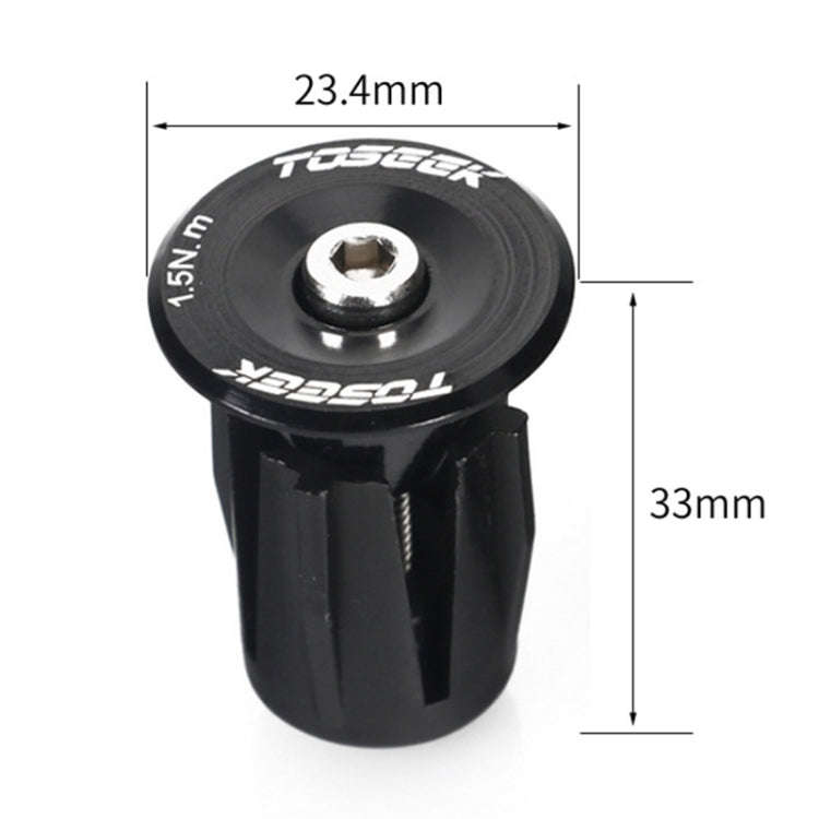TOSEEK 1 Pair Mountain Bike Handlebar Grips Caps End Plug Aluminum Alloy Bicycle  Bar Ends Plug (...
