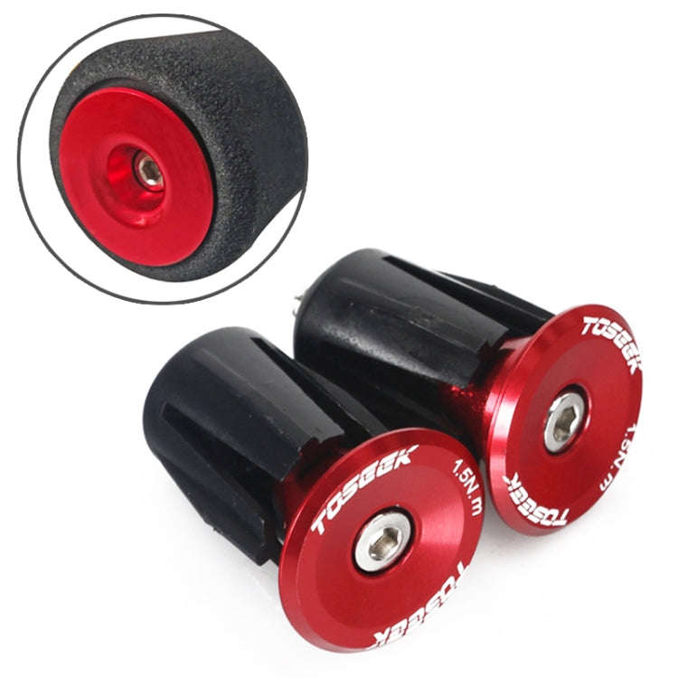 TOSEEK 1 Pair Mountain Bike Handlebar Grips Caps End Plug Aluminum Alloy Bicycle  Bar Ends Plug (...