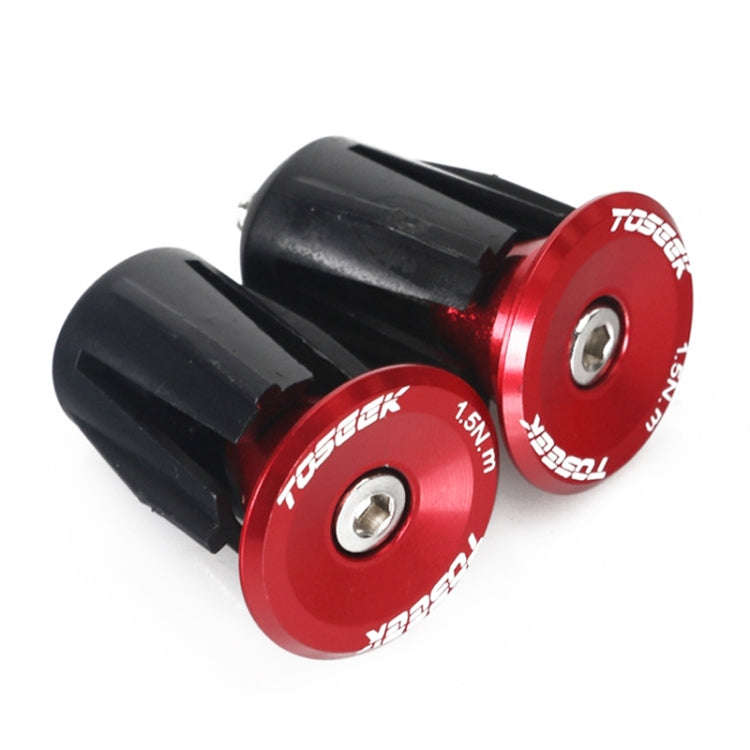 TOSEEK 1 Pair Mountain Bike Handlebar Grips Caps End Plug Aluminum Alloy Bicycle  Bar Ends Plug (...