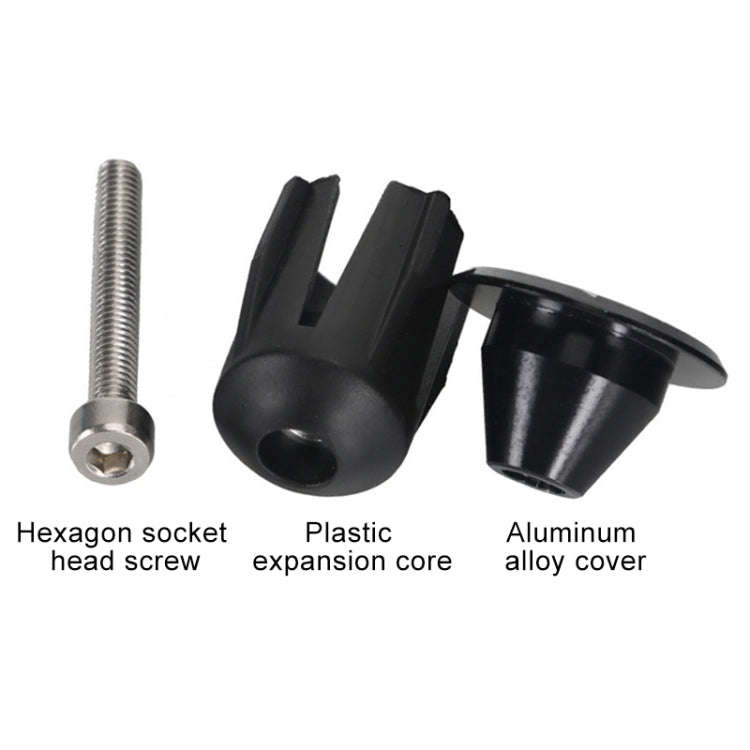 TOSEEK 1 Pair Mountain Bike Handlebar Grips Caps End Plug Aluminum Alloy Bicycle  Bar Ends Plug (...