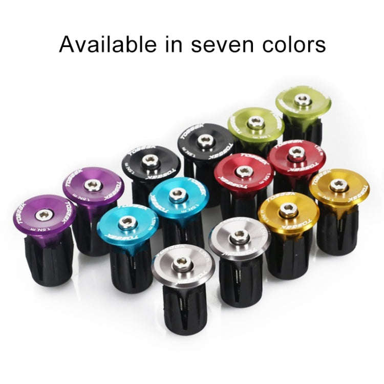 TOSEEK 1 Pair Mountain Bike Handlebar Grips Caps End Plug Aluminum Alloy Bicycle  Bar Ends Plug (...
