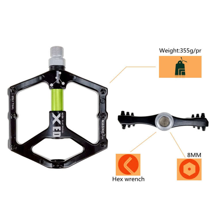 SHANMASHI 1031 Magnesium Alloy Pedal Non-slip Comfortable Bicycle Folding Pedal(Orange)