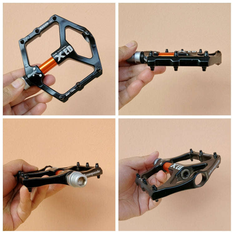 SHANMASHI 1031 Magnesium Alloy Pedal Non-slip Comfortable Bicycle Folding Pedal(Orange)