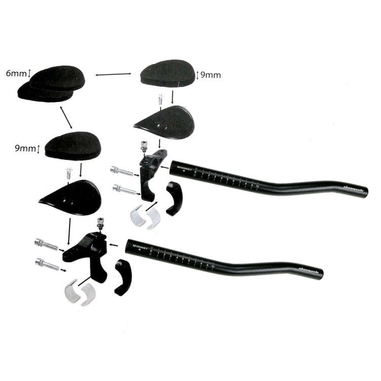 SHANMASHI Bicycle Aluminum Alloy Handlebar Road TT Handlebar (Black)