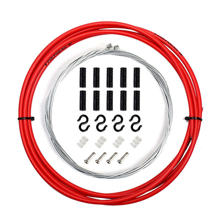 7 in 1 Universal PVC Bicycle Variable Speed Cable Tube Set(Red)