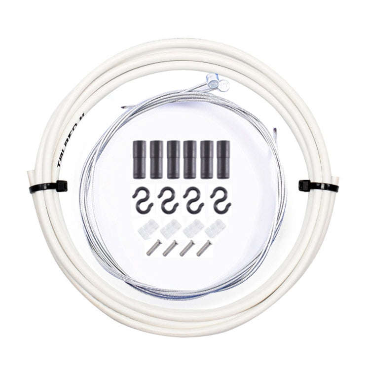 7 in 1 Cylindrical Head PVC Brake Cable Tube Set for Mountain Bike (White)