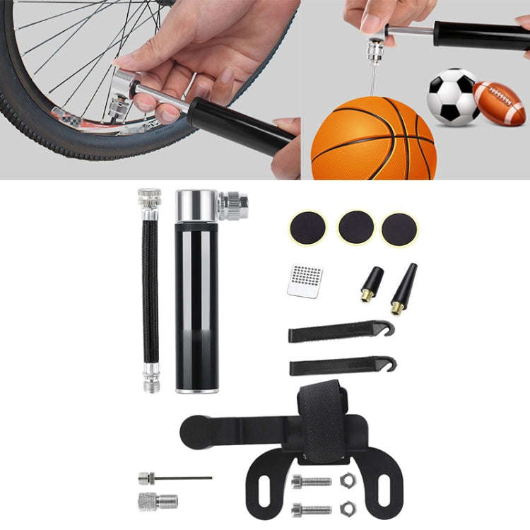 Manual Mini Portable Bicycle Aluminum Alloy Pump+ Glue-free Tire Patch + Fish-shaped Tire Lever (...