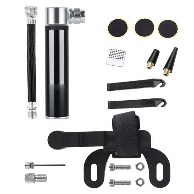 Manual Mini Portable Bicycle Aluminum Alloy Pump+ Glue-free Tire Patch + Fish-shaped Tire Lever (...