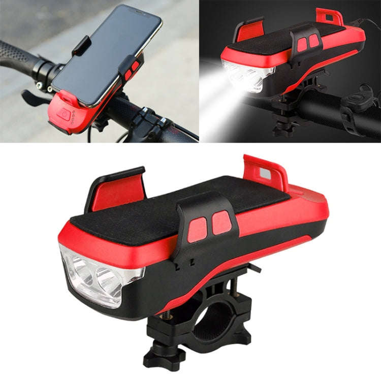 USB Charging Bicycle Light Front Handlebar Led Light   with Holder & Electric Horn2400mAh B...
