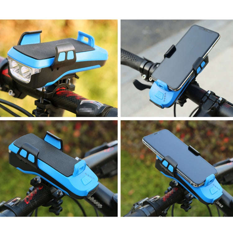 USB Charging Bicycle Light Front Handlebar Led Light   with Holder & Electric Horn2400mAh B...