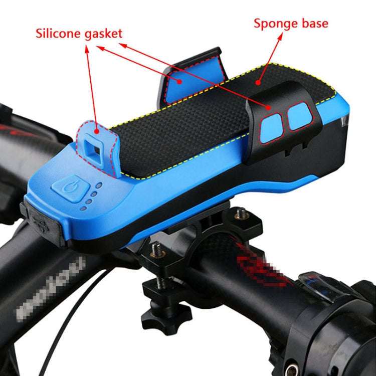 USB Charging Bicycle Light Front Handlebar Led Light   with Holder & Electric Horn2400mAh B...