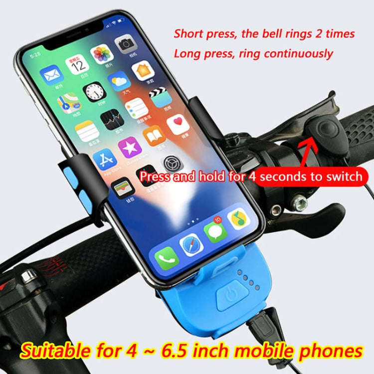 USB Charging Bicycle Light Front Handlebar Led Light   with Holder & Electric Horn2400mAh B...