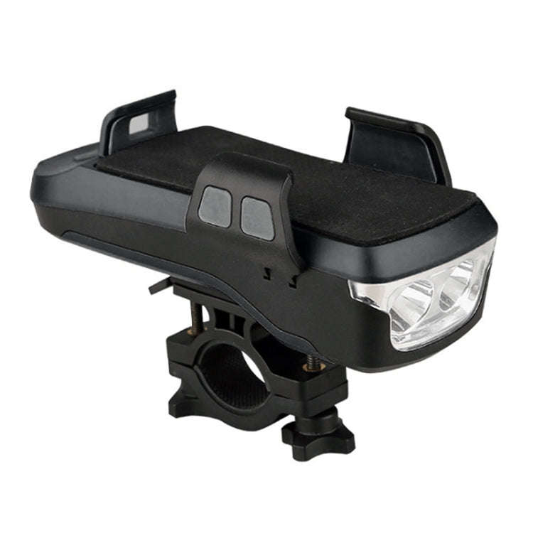 Multifunction 4  in 1 Phone Holder Bicycle Bell Cycling Lamp Flashlight(Black)