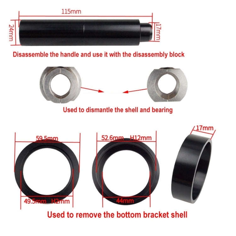 BIKERSAY BT040S3 Bicycle Press-in Type Axis Bracket Static Installation Removal Tool Set, Simple ...