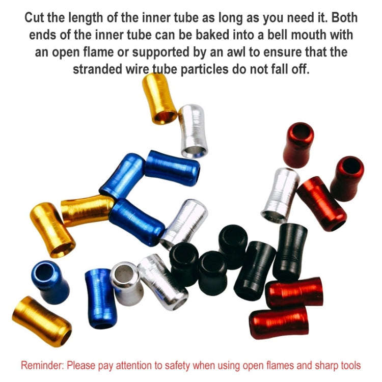 BIKERSAY Bicycle Fishbone Variable Speed Cable Tube Set Aluminum Alloy Bamboo Joint Wire Tube(Red)