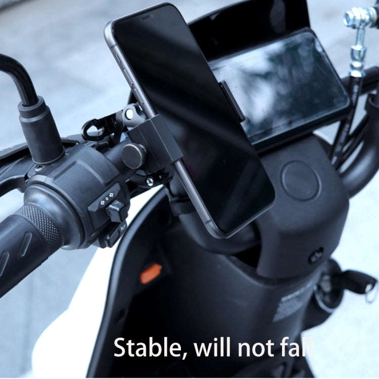 Rotatable PVC Motorcycle Bicycle Handlebar Mount Mobile Phone Holder (Black)